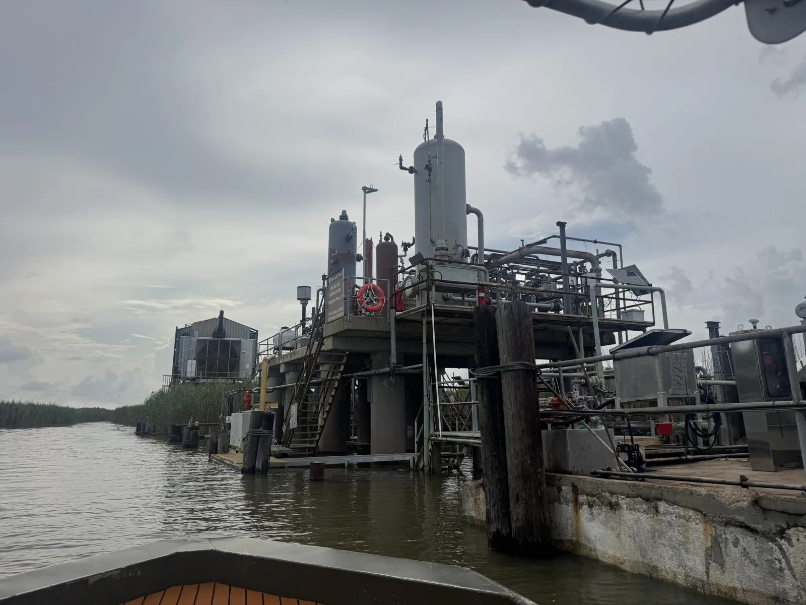 Industrial facility and machinery on the water